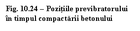 Text Box: Fig. 10.24  Pozitiile previbratorului in timpul compactarii betonului